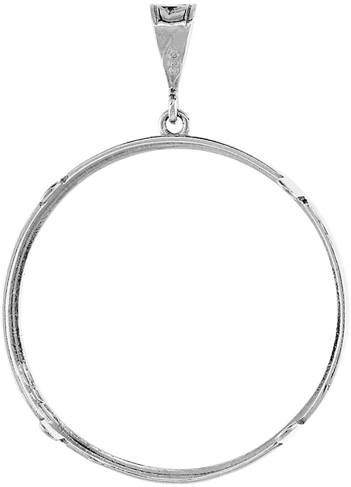 Solid Sterling Silver Mexican Cien Pesos Bezel 39 mm Coins Prong Back Round Edge