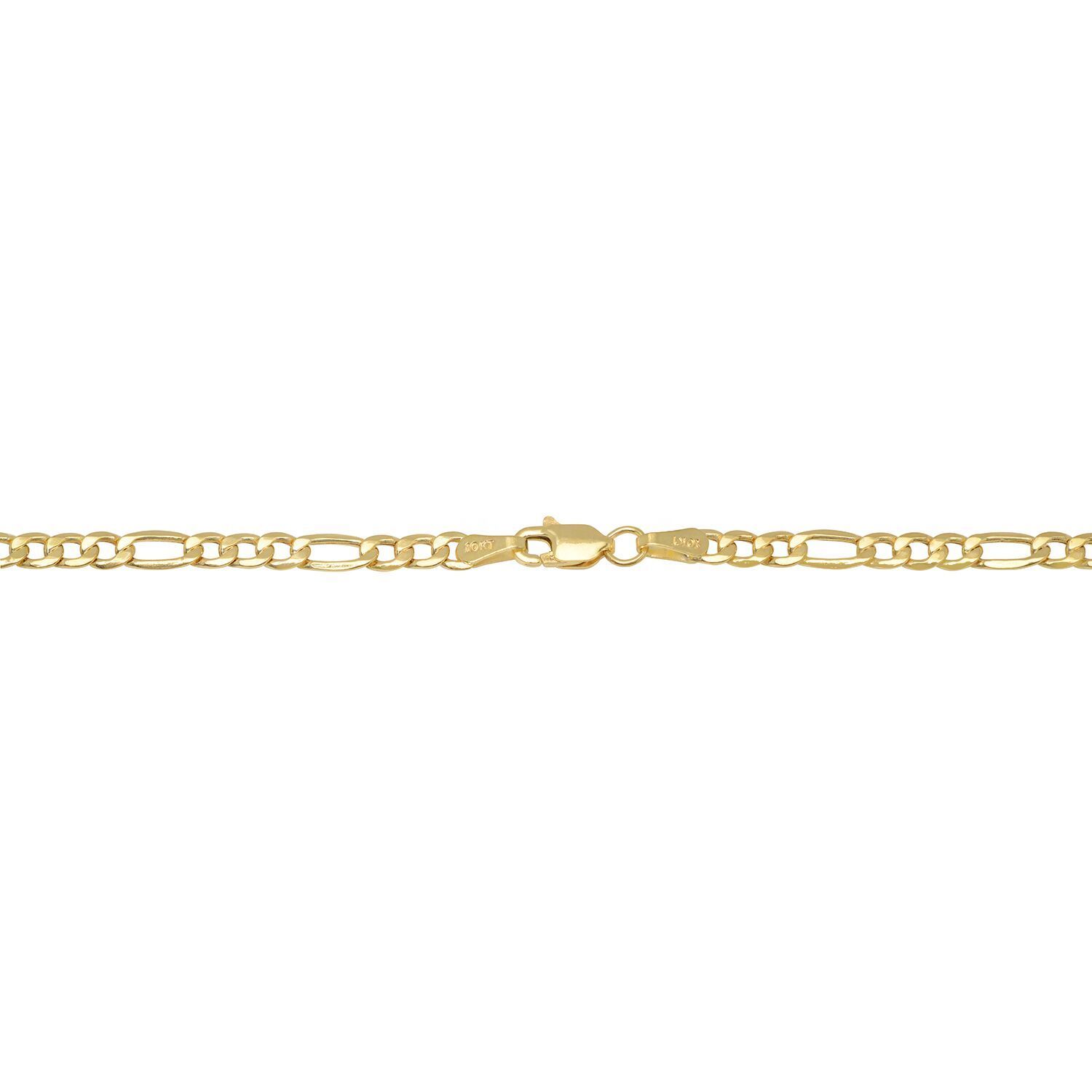 10k Yellow Gold 2mm-9.5mm Figaro Link Chain Necklace Bracelet 7″-30″ Hollow