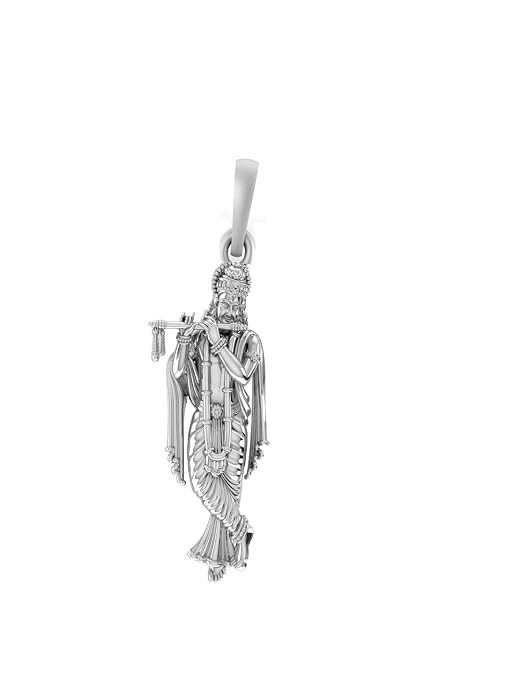 925 Sterling Silver Lord Krishna Pendant Hindu Religious Charm for Men & Women