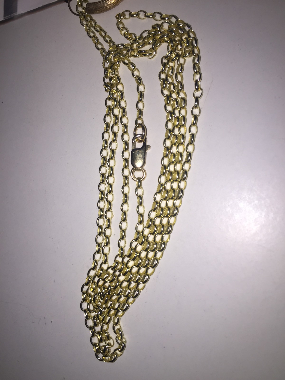 100% Genuine 9k Solid Yellow Gold Belcher Chain Parrot Clasp 70cm. Brand New