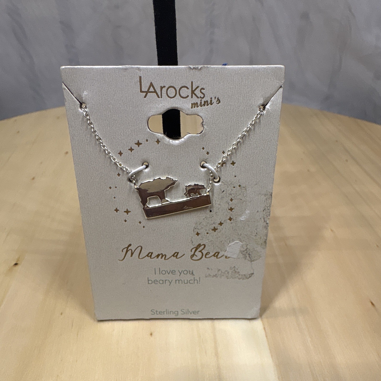 Larocks mini’s 925 Sterling Silver Mama Bear Charm Necklace 16in + 2in Ext