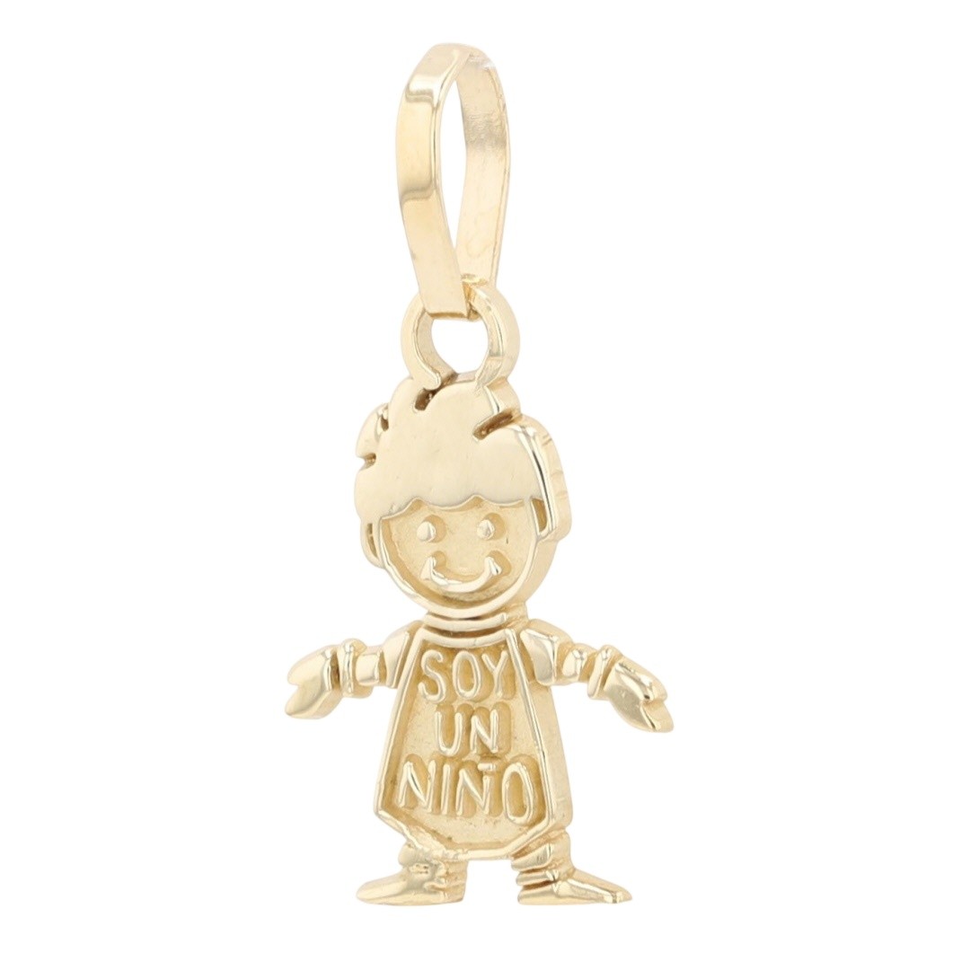 1″ Soy Un Niño Pendant without Chain 10k Yellow Gold Mexico 1.13 Grams