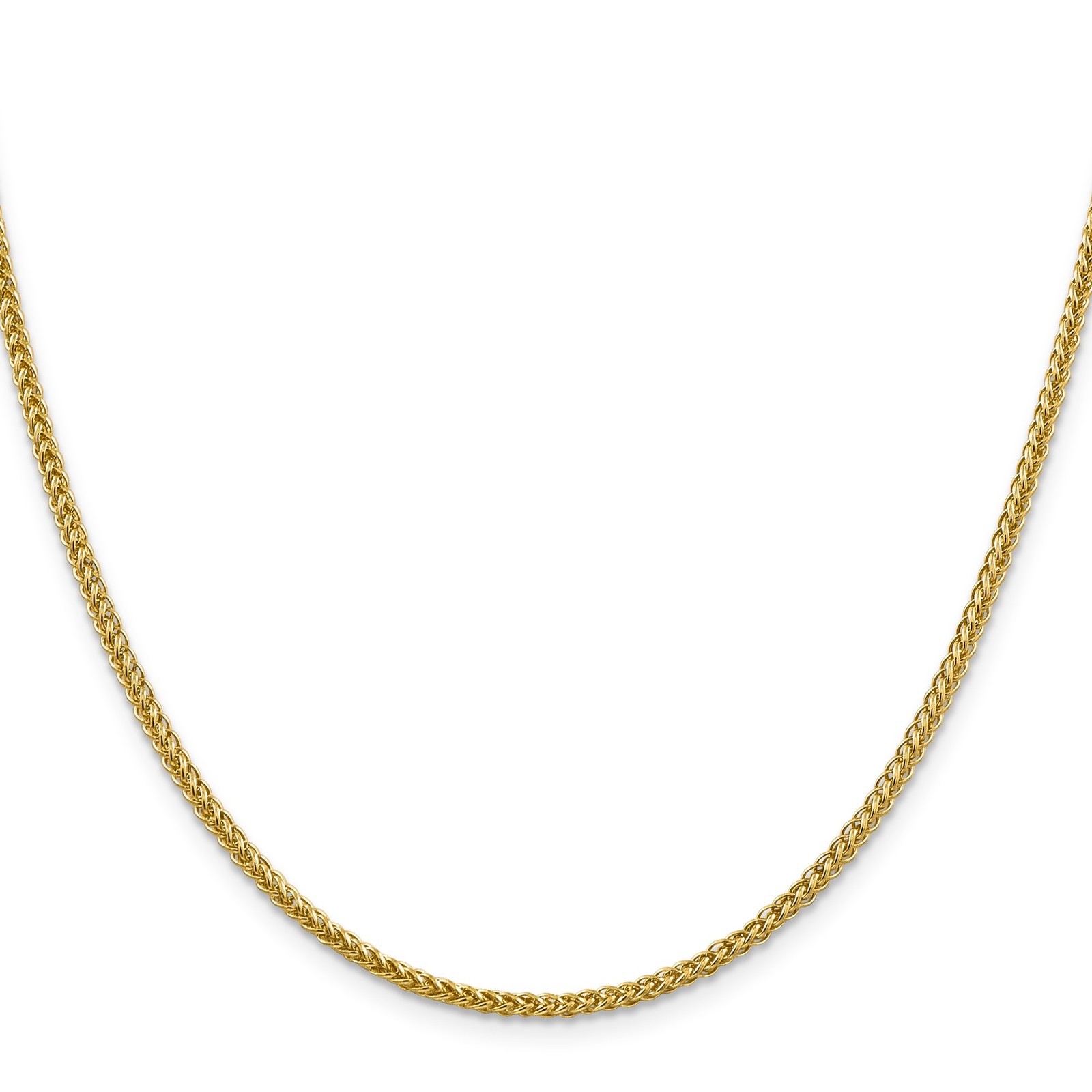 14K 20 inch 2.35mm Semi-Solid 3-Wire Wheat with Lobster Clasp Chain Necklace Men