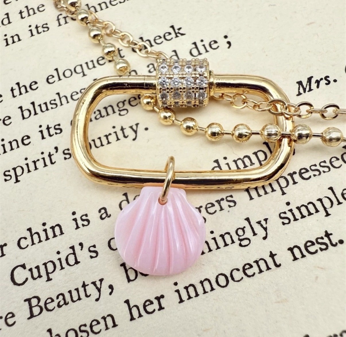 14k Solid Gold Shell Charm • Real Shell Necklace Pendant • Coastal Beach Jewelry