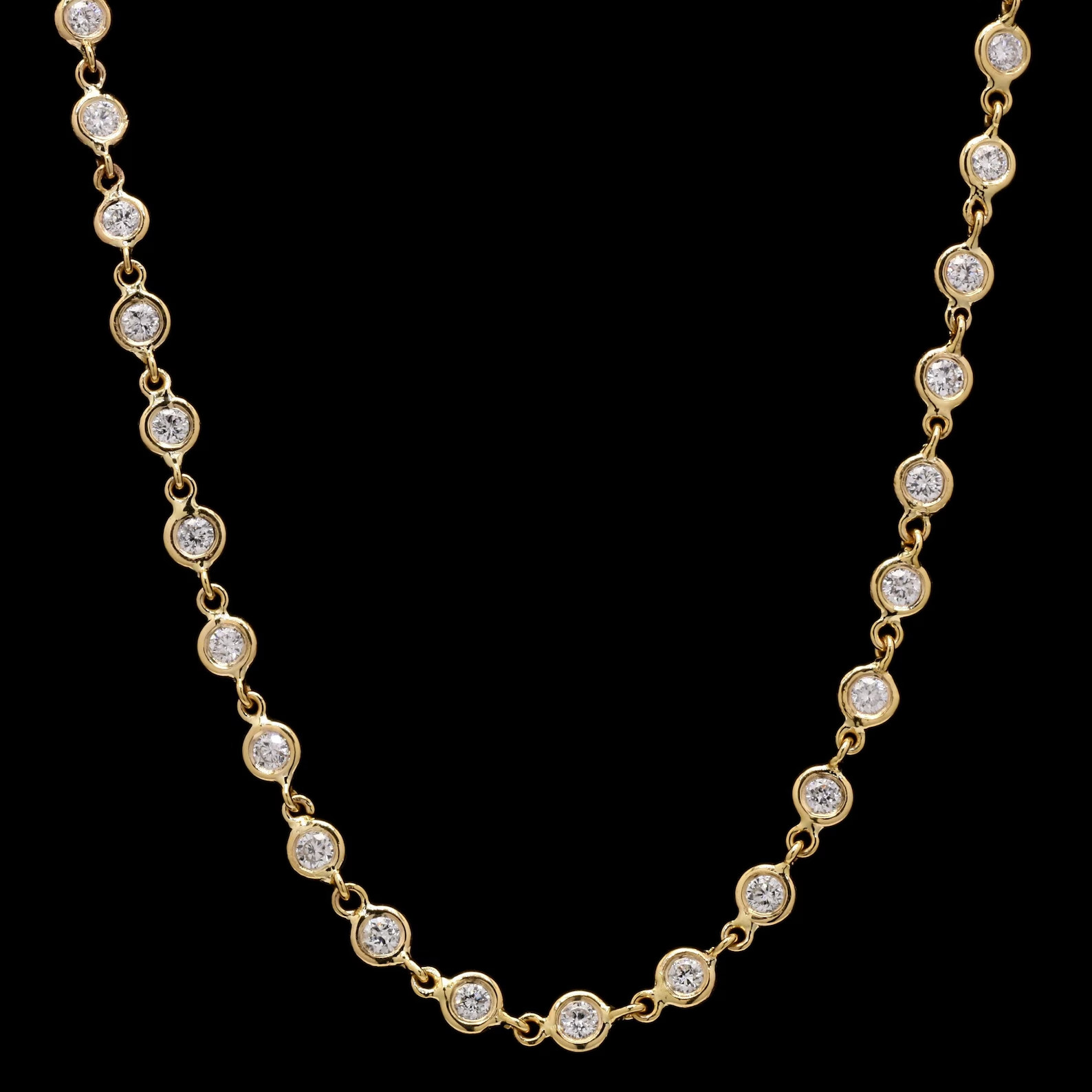 5Ct Moissanite Set Layering Stackable Station Necklace in 10K Yellow Gold Over