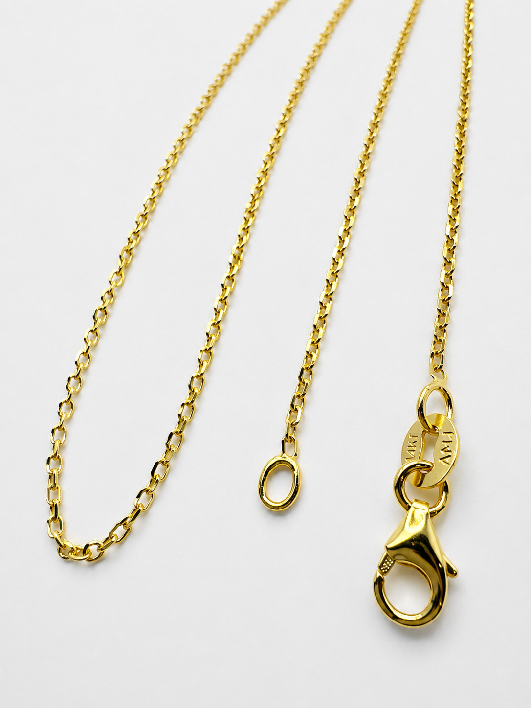 14K Solid Gold Italian Diamond Cut Cable Chain 1mm Necklace 16″ 18″ 20″
