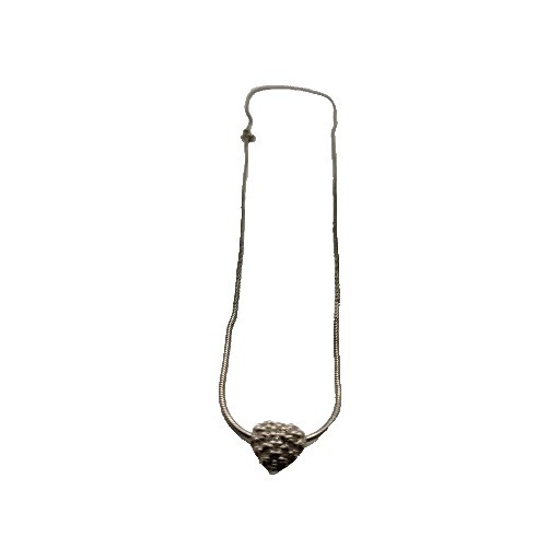 925 Italy Sterling Heart Puffed Crystal Heart Choker Necklace 16″ Reversable