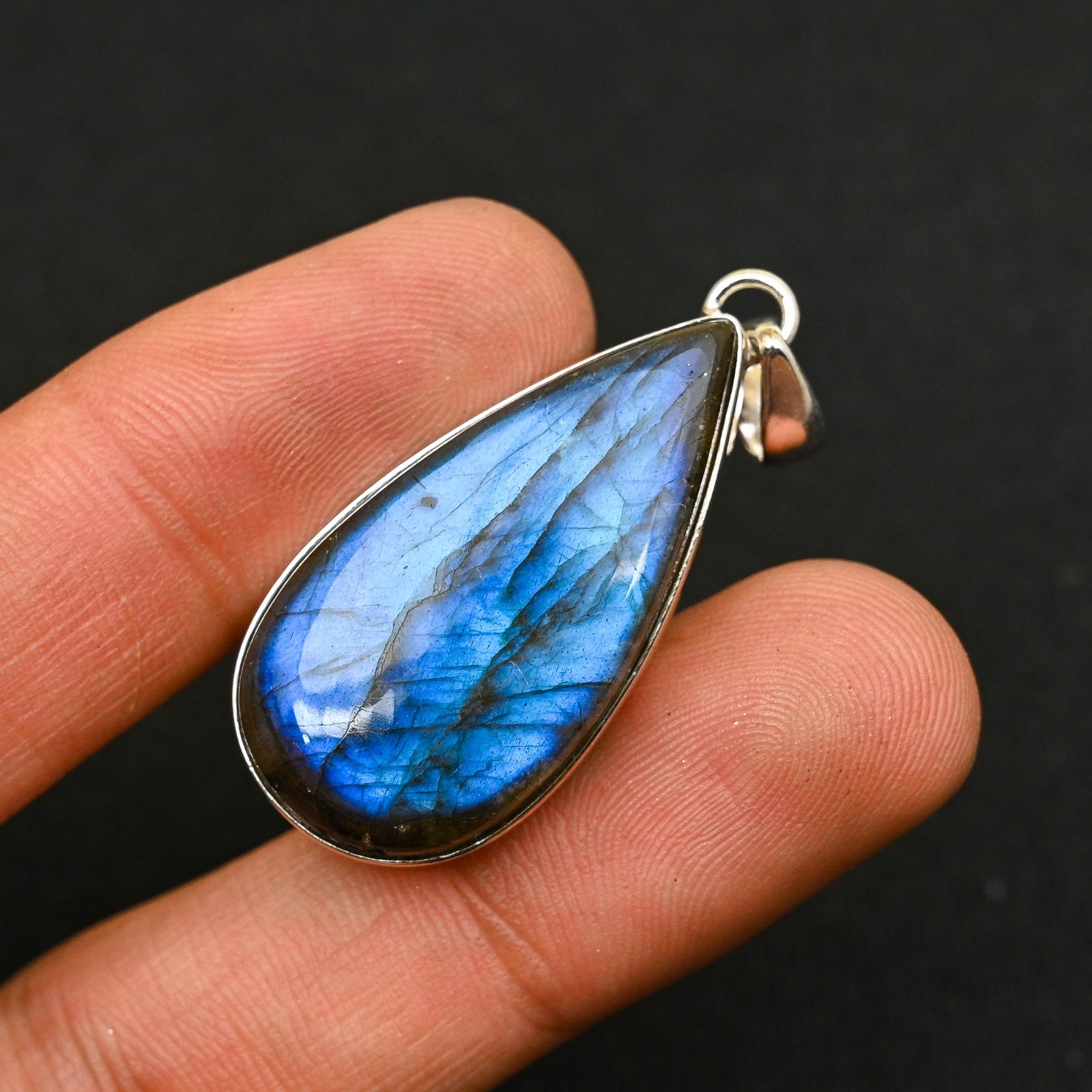 Labradorite Gemstone 925 Sterling Silver Handmade Pendant Jewelry Gift For Wife