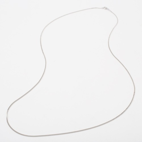 Pt850 Solid Platinum 4.3g 1.2mm 2-Sided Curb Link Chain Necklace 23.5″ MIJapan