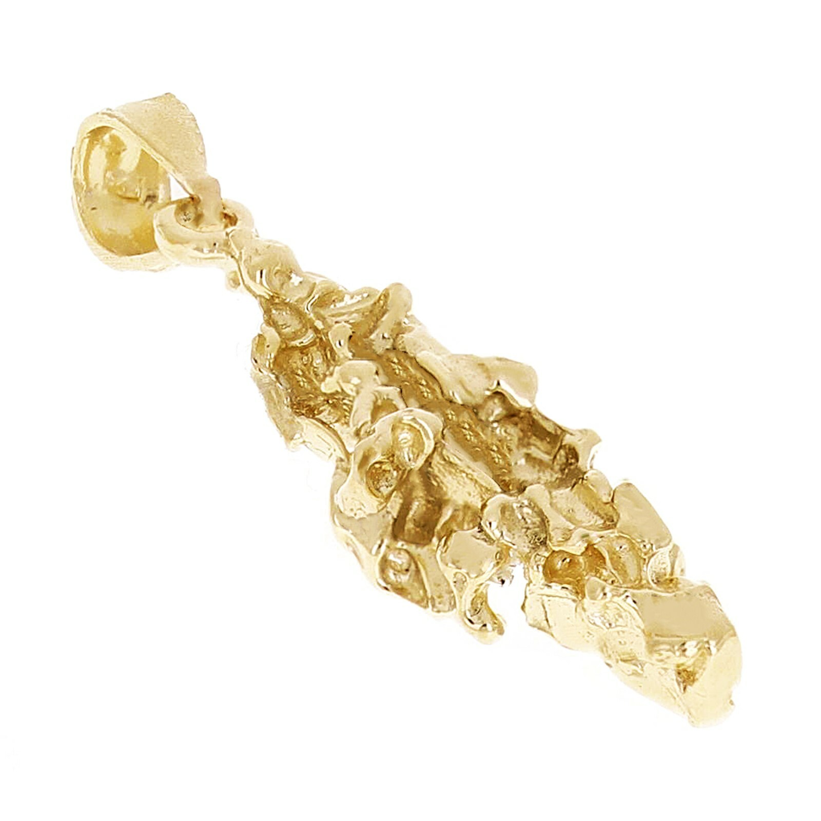 10k Yellow Gold Solid Free Form Nugget Charm Pendant 1.3″ 3 grams