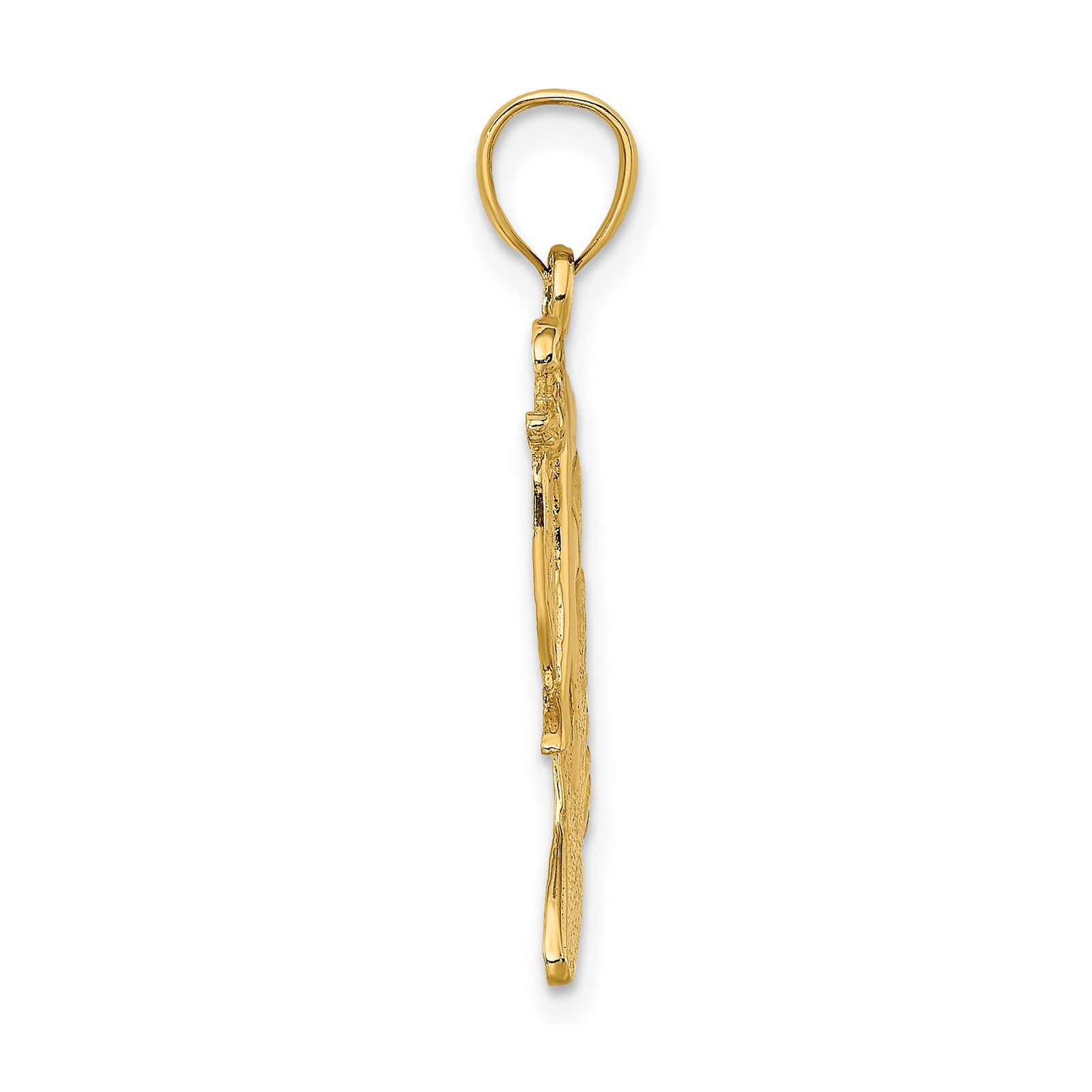 14k Yellow Gold Surfer Pendant Male Riding Wave Ocean Lifestyle Coastal Charm