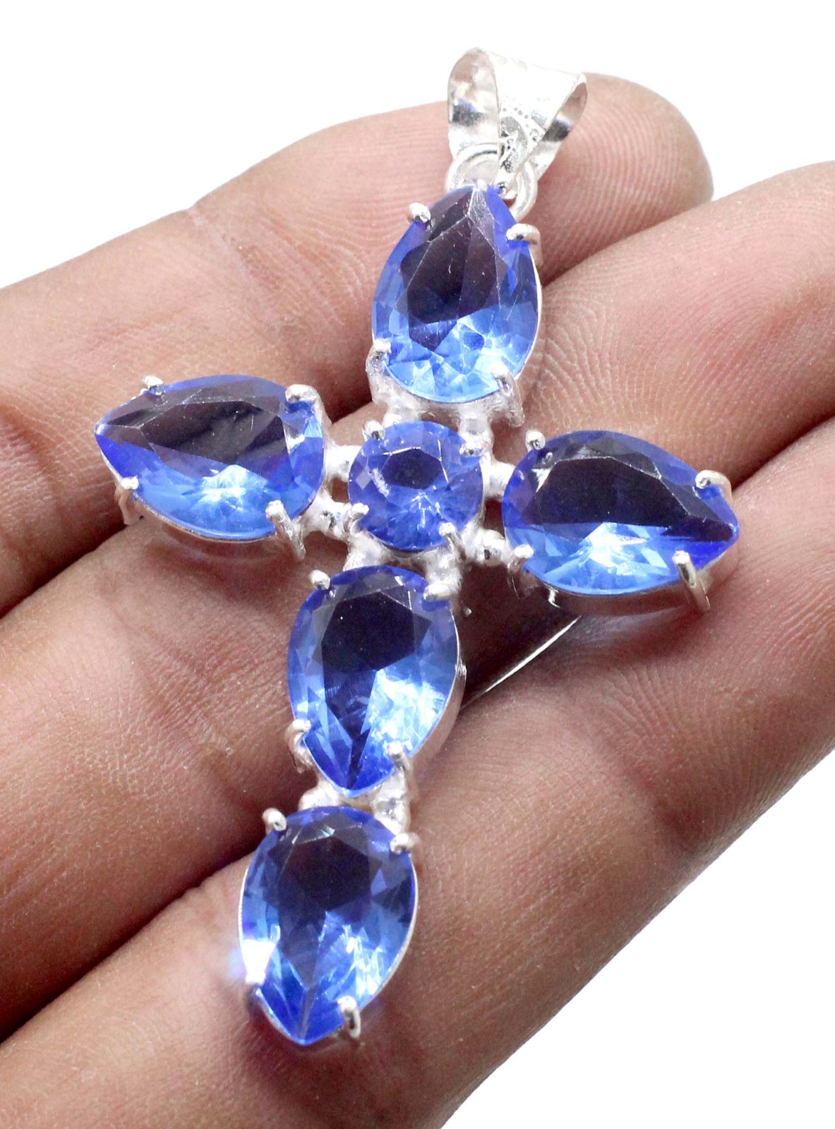 Blue Tanzanite Gemstone 925 Sterling Silver Pendant Handmade Fine Jewelry Gift