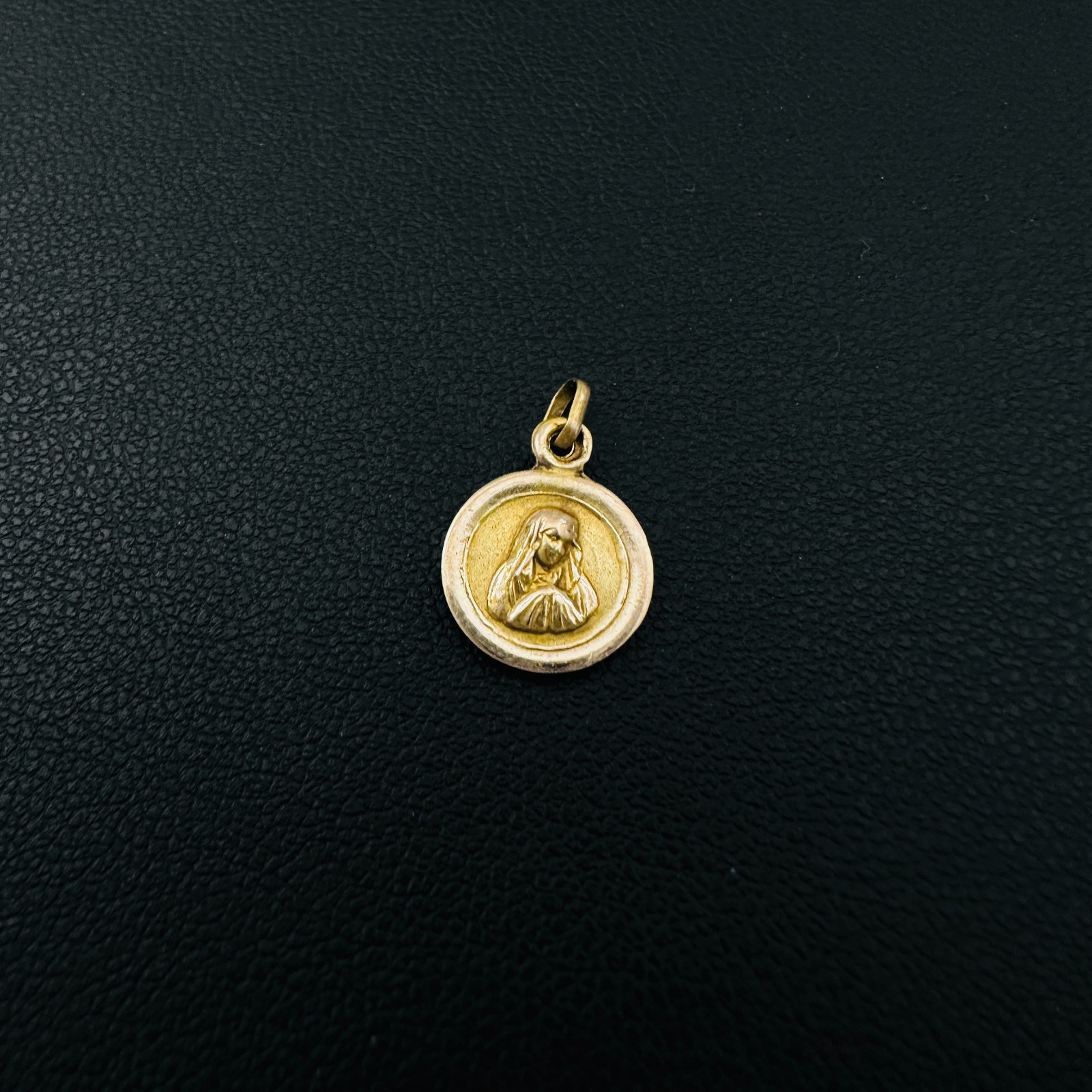 Vintage 14K Gold-Filled Virgin Mary / Sacred Heart of Jesus Medallion Pendant