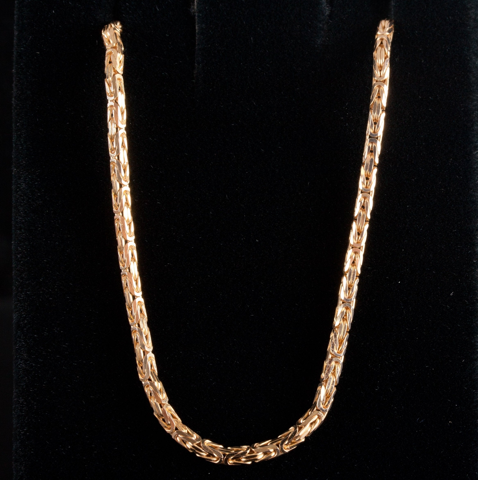14k Yellow Gold Italian Byzantine Style Chain Necklace 11g 16″ Length 2mm Width