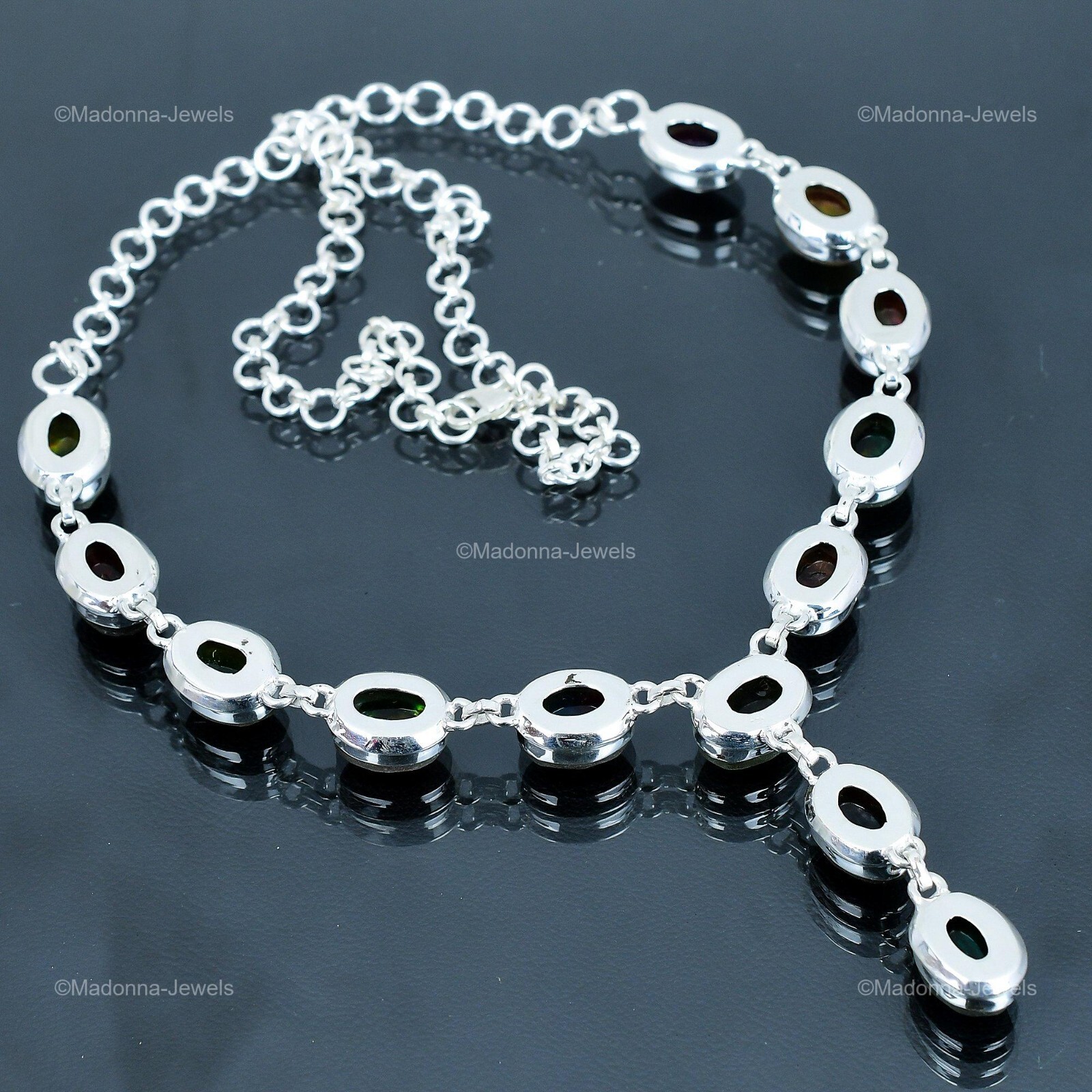 Womens day Deal 925 Sterling Silver Ammolite Gemstone New Chain Necklace Jewelry