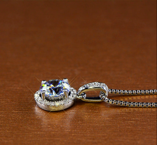 3Ct Round Cut LabCreated Diamond Women’s Pendant 14K White Gold Plated