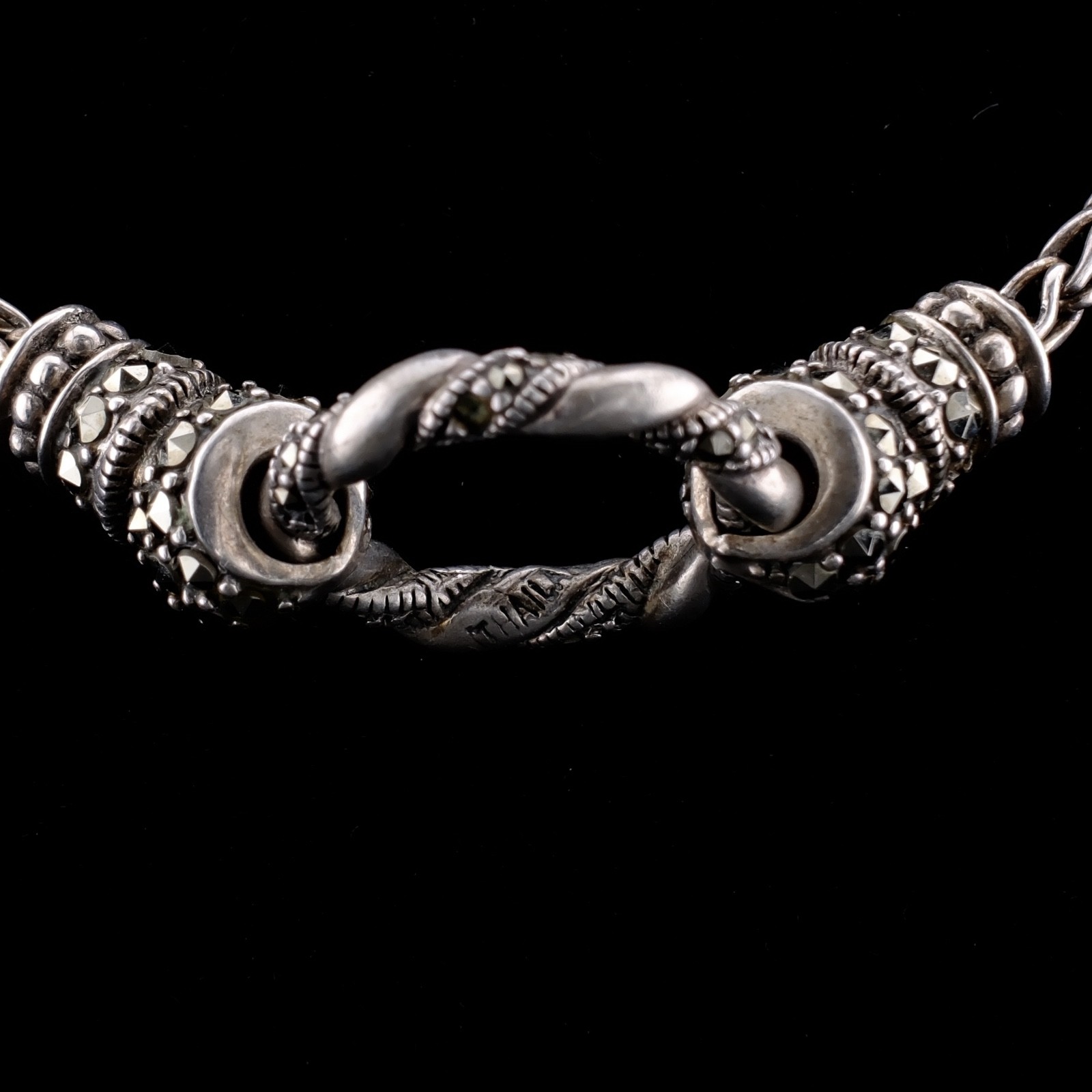 925 Sterling Silver Wheat Chain Necklace Designer Style Marcasite Ring 16” 15g