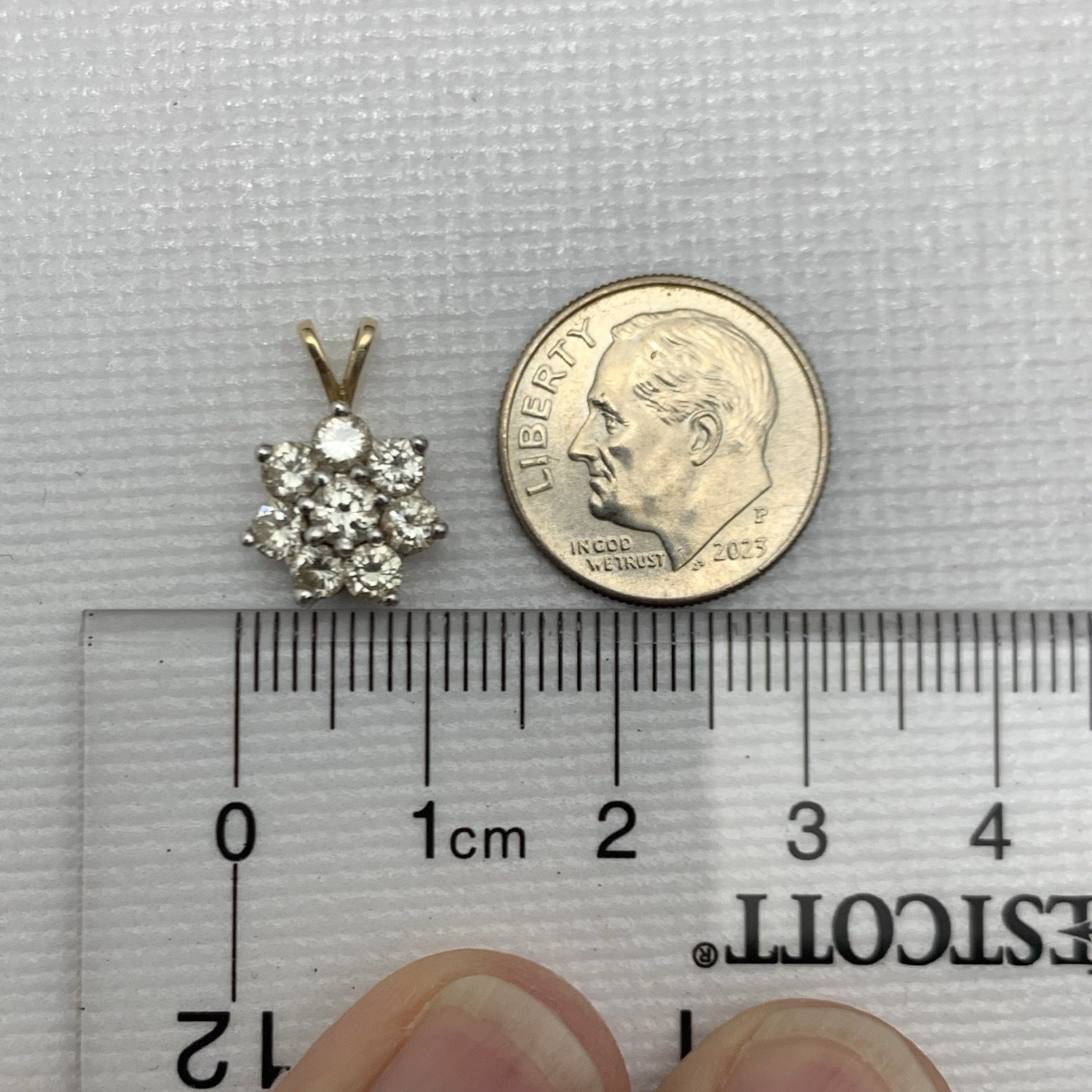 0.85TCW Natural Round Diamond 14k Solid Yellow Gold Wedding Anniversary Pendant
