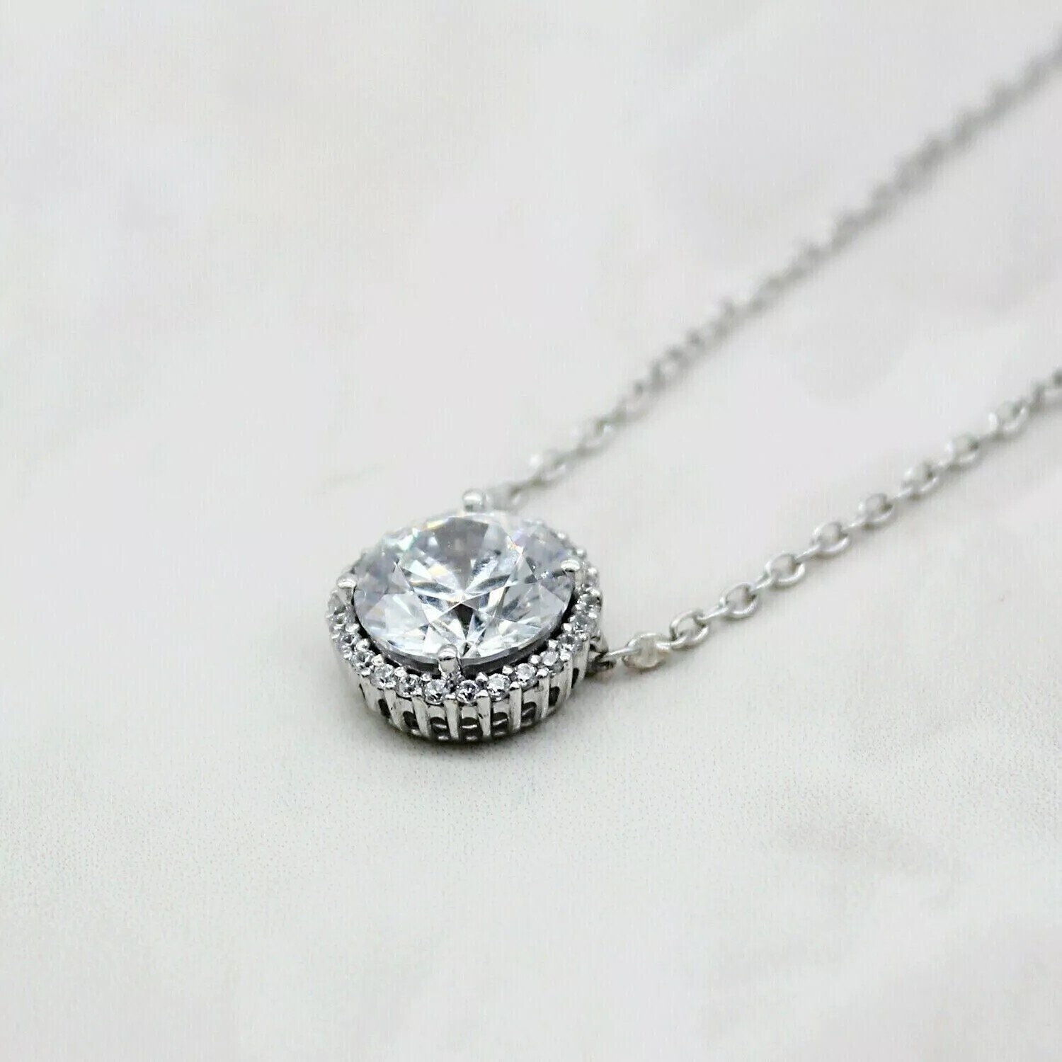 10 Ct White Treated Diamond Pendant Great Luster F Certified ! Christmas Gift