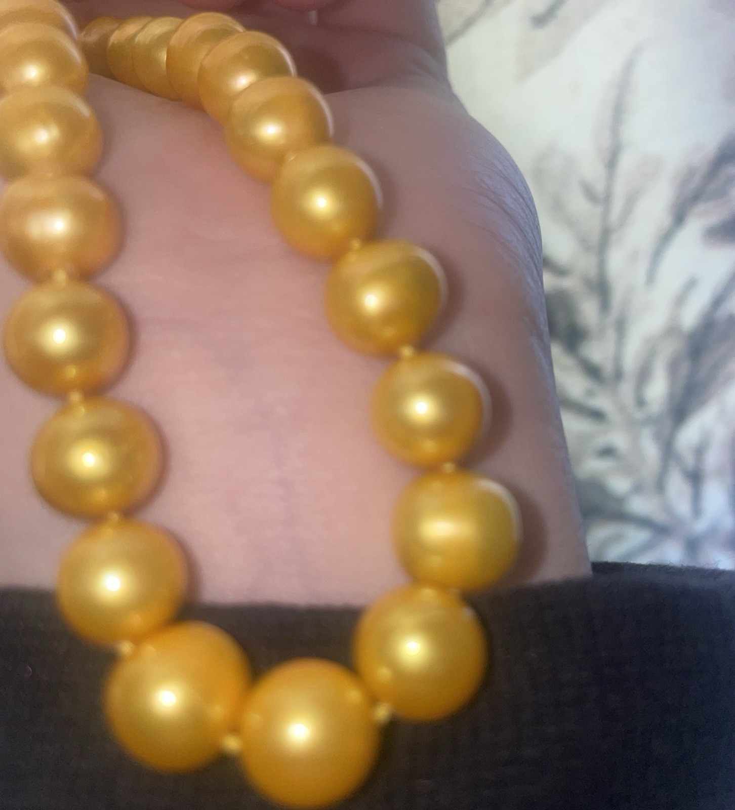 Natural Dark Golden South Sea Pearl Necklace 14k Clasp 10-12mm 16”AAAA