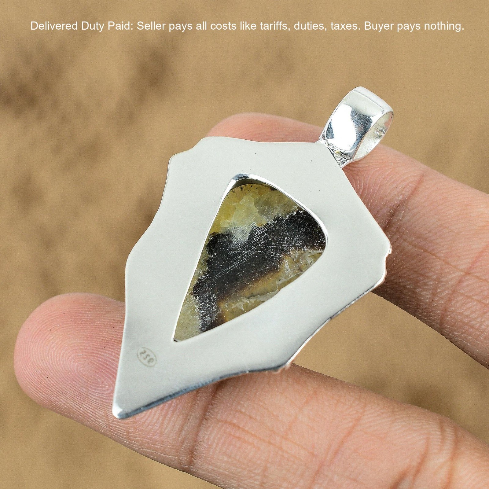 Septarian Gemstone Sister Birthday Wedding Pendant Jewelry 925 Sterling Silver