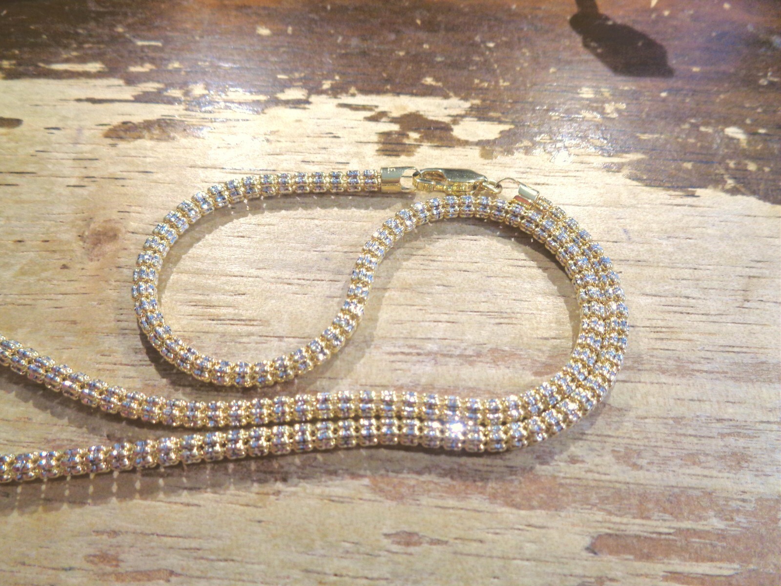 3.5MM 2TONE SOLID 14K YELLOW WHITE GOLD DIAMOND CUT DC ICE CHAIN NECKLACE 16-24″