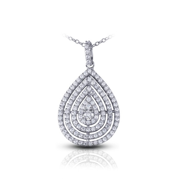 1.10ctw F VS2 Round Brilliant Earth Mined Certified Diamonds White Gold Pendant