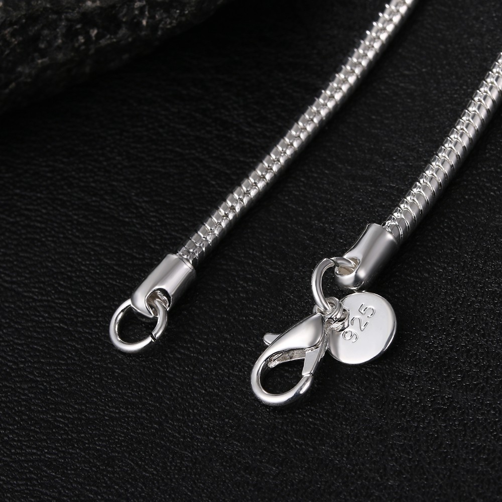 Men&Women’s 925 Sterling Silver Tarnish-Free Italian Snake Chain Necklace 16-24*