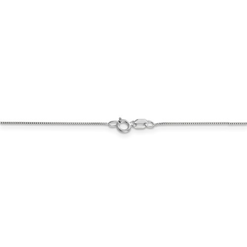 10K WHITE GOLD THIN BOX LINK NECKLACE PENDANT CHAIN 16″ 0.5 mm 0.8 grams