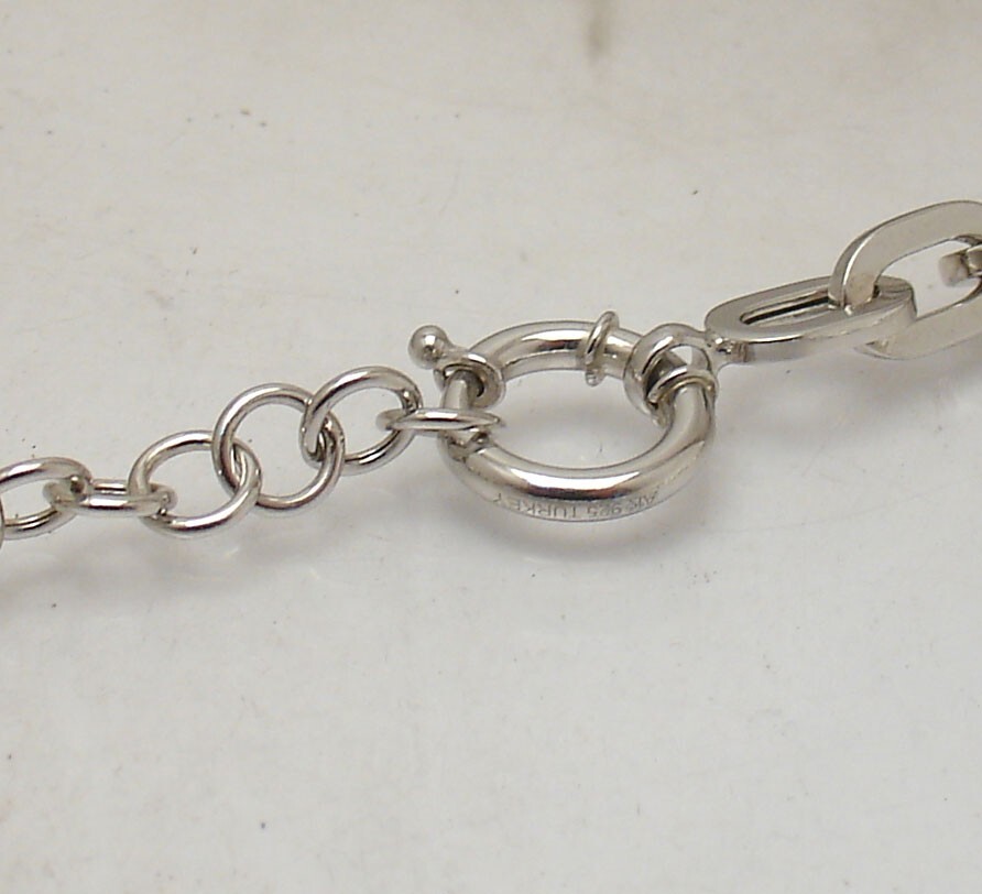 16″ ~ 18″ Adjustable Paper Clip Oval Chain Necklace Anti-Tarnish Real Silver