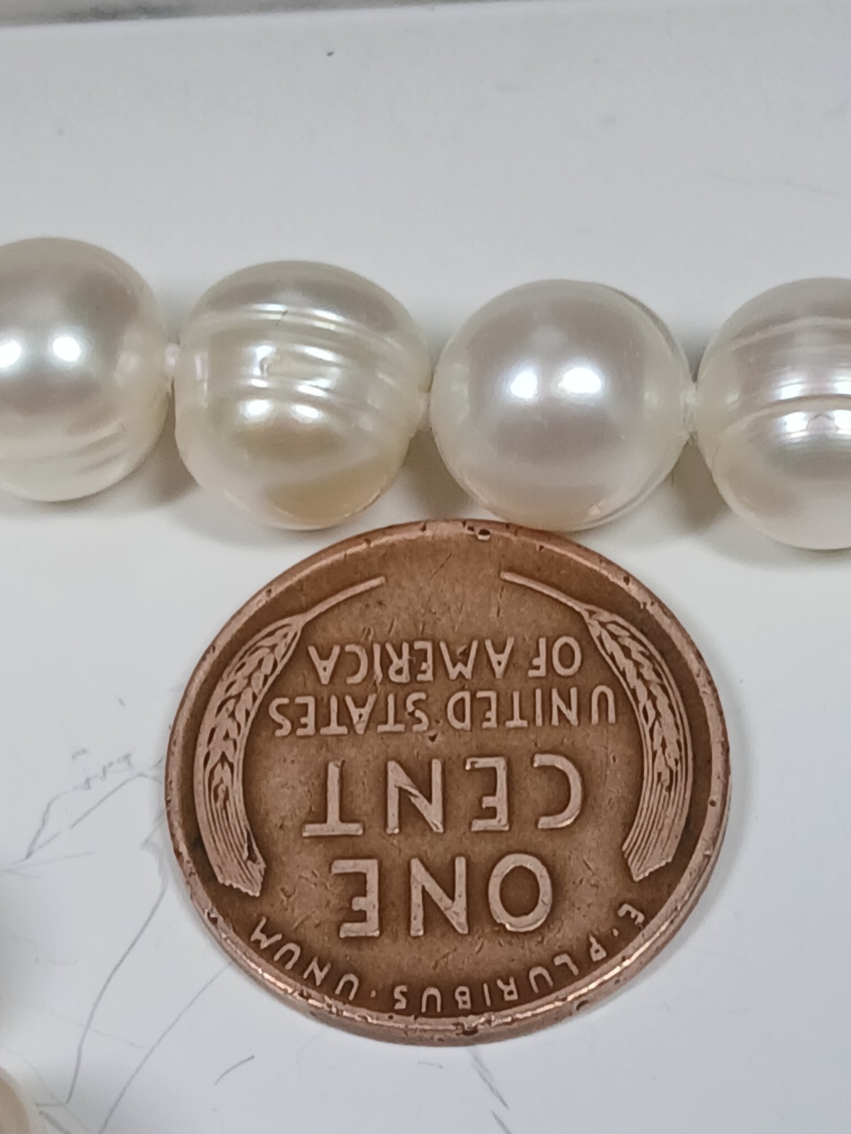 New With Tag Honora Large 9mm White Freshwater Pearl 62 Inch Necklace