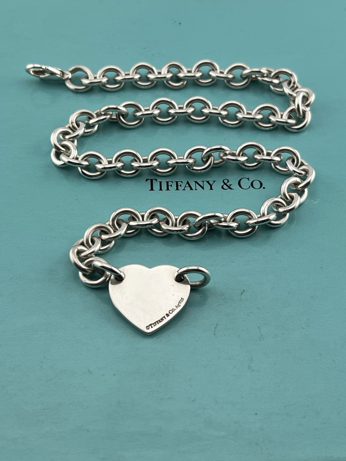 Tiffany & Co. Sterling Silver “Return To Tiffany” Heart Tag Choker Necklace 15”