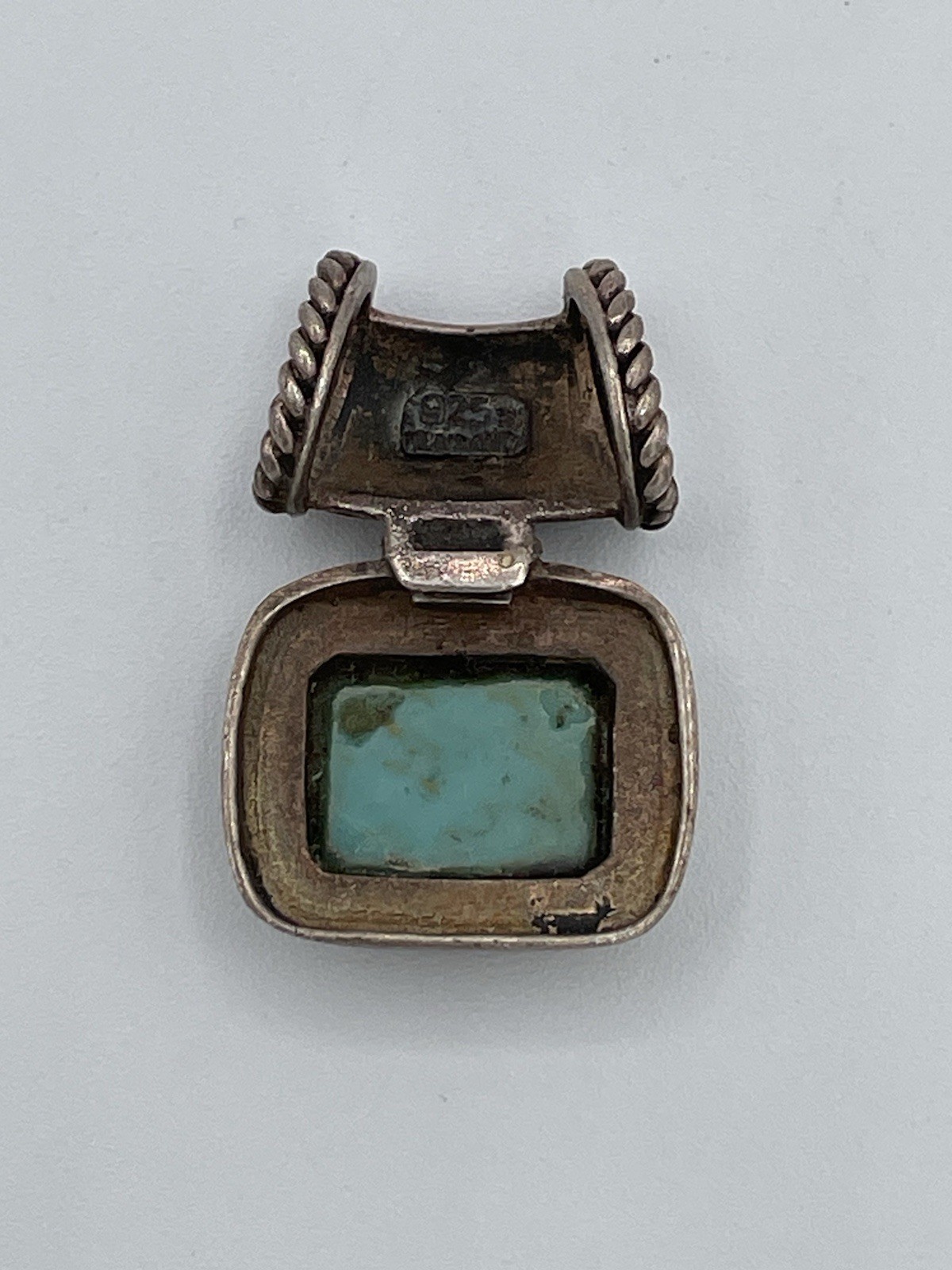 925 Sterling Silver Turquoise Pendant Thailand Vintage Southwest Western Jewelry
