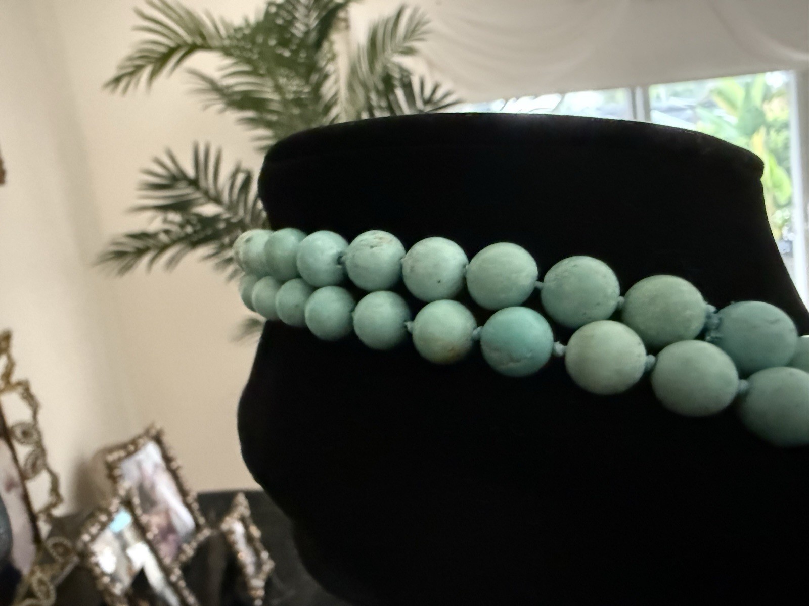 ***GORGEOUS TURQUOISE NECKLACE W/18k SMALL CHARM***