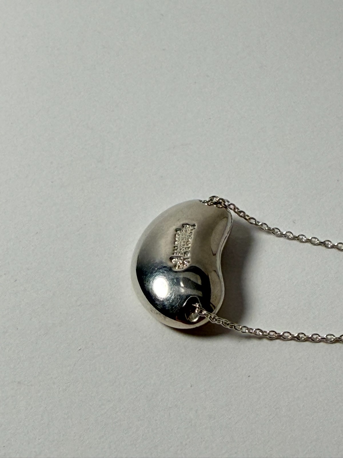 Tiffany & Co. Large bean Pendant Necklace Peretti Silver925 excellent F/S