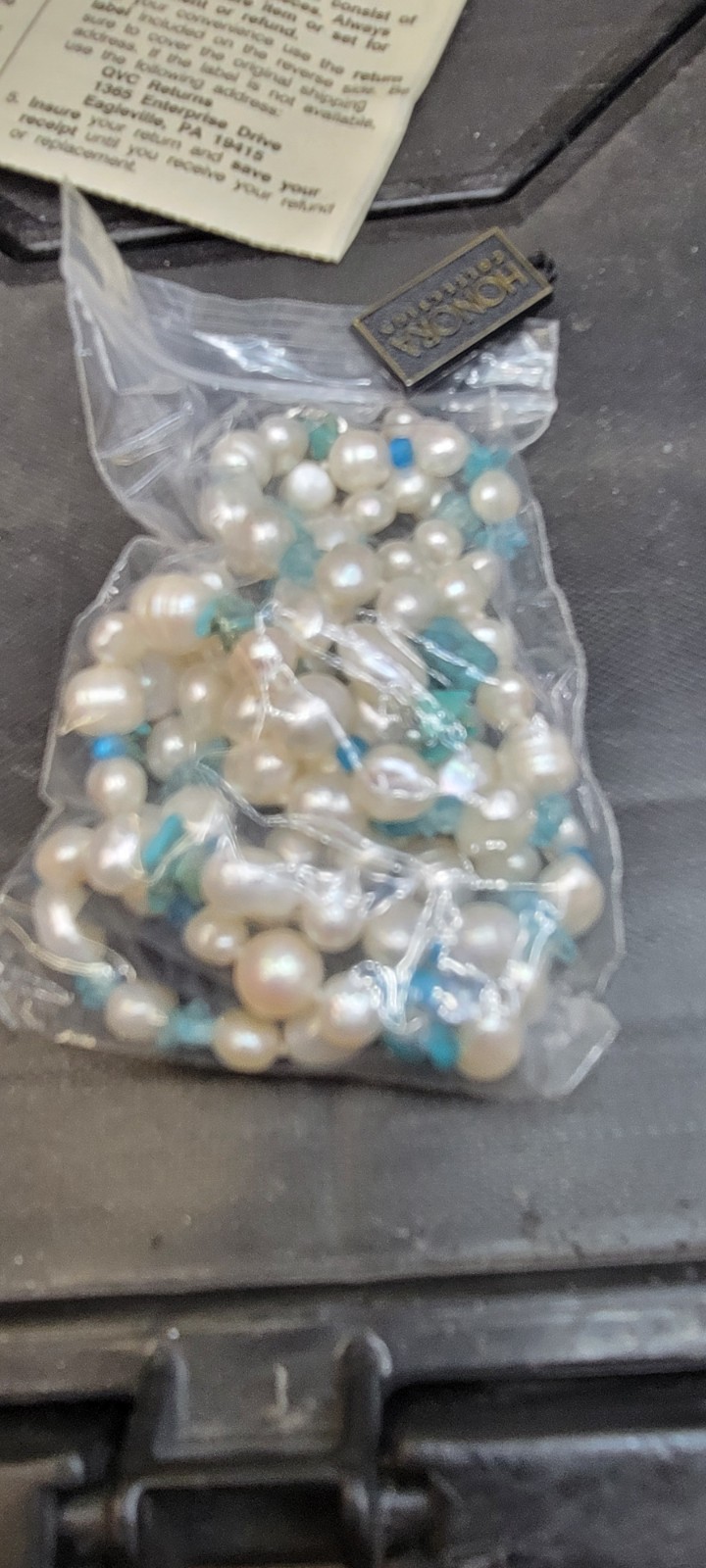 HONORA COLLECTION Freshwater Pearl Turquoise Topaz Beads Chips Necklace 39″ NWT
