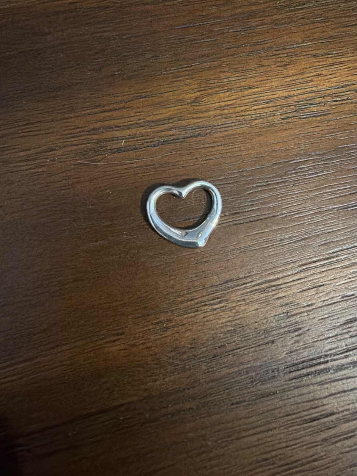 Tiffany & Co Elsa Peretti Sterling Silver 925 Open Heart 16mm Pendant Charm