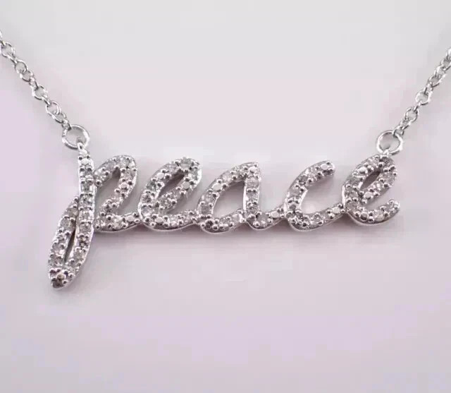 14K White Gold Plated 1.00 Ct Round Cut Real Moissanite Customized Name Pendant