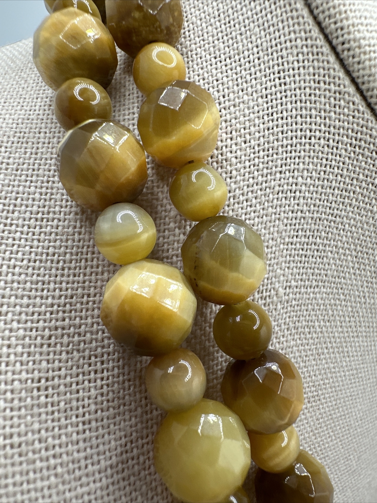 Mine Finds By Jay King Faceted Yellow Golden Tigers Eye 925 Gemstone Necklace