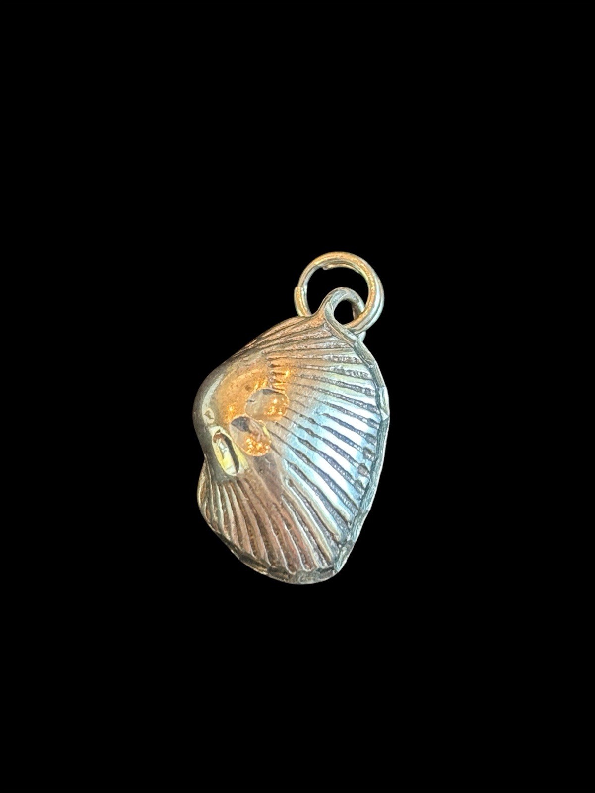 Sterling Silver Oyster Shell Beach Ocean Charm Pendant 925