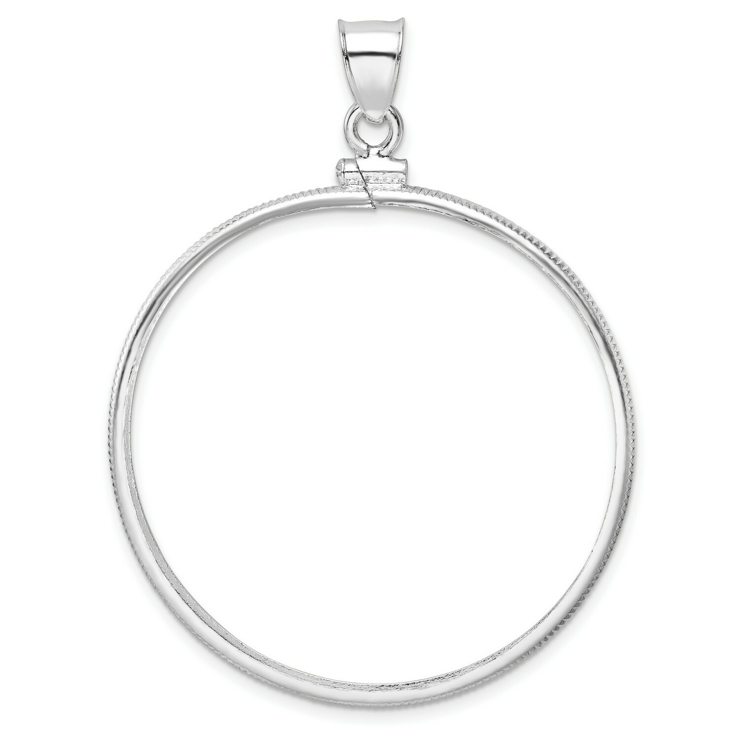 Sterling Silver 39 mm Coin Bezel Pendant Fits Walking Liberty and Other Rounds