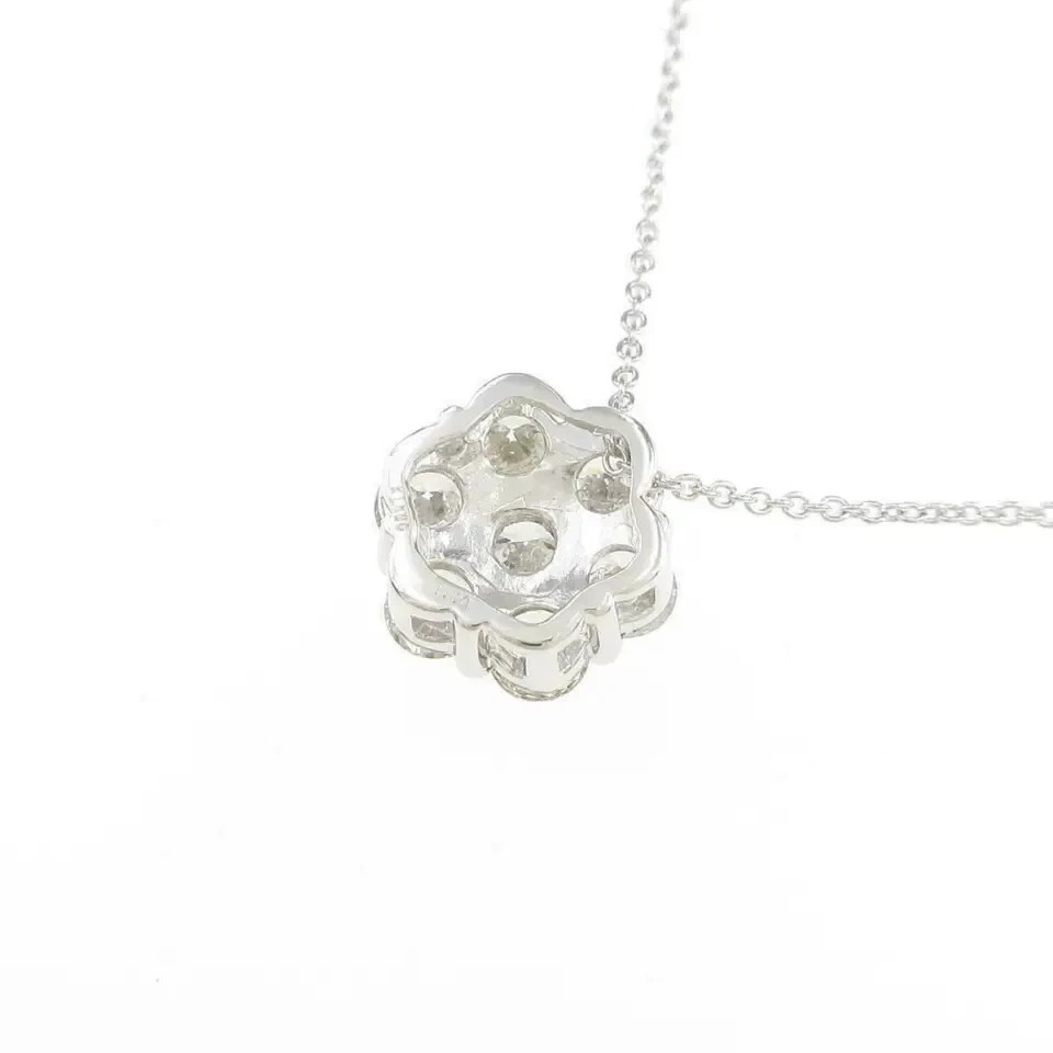1.20Ct Round Cut VVS1 Diamond Flower Pendant 14K White Gold Finish18″ Free Chain