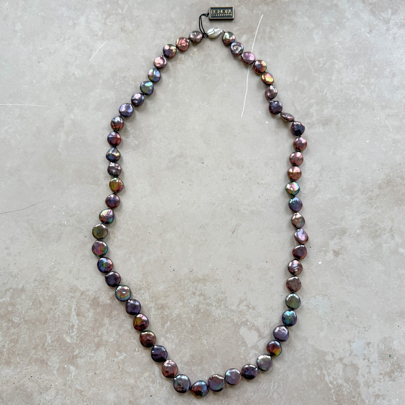 Honora Peacock Baroque Pearl Necklace New Sterling Purple Iridescent 36″ NWT