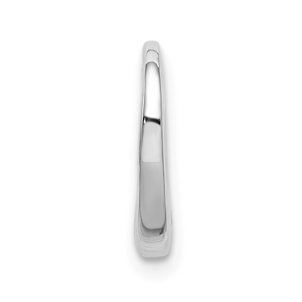 10K White Gold Polished Heart Chain Slide Pendant 0.8gm L-12 mm, W-12 mm