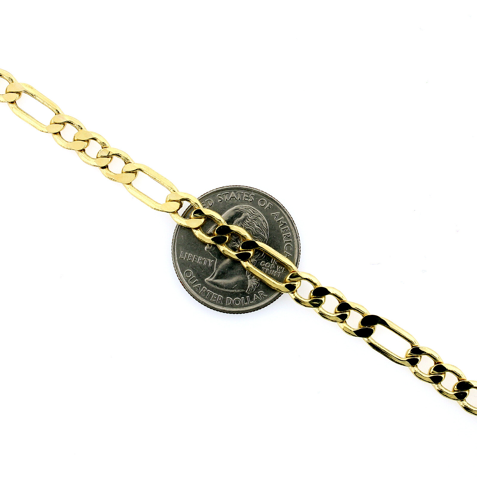 Real 10K Yellow Gold 2mm – 6.5mm Figaro Link Chain Pendant Necklace 16″- 30″