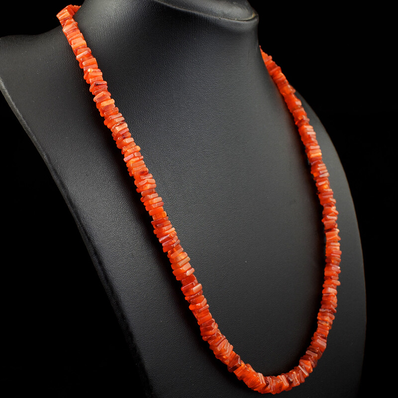 Untreated 185.00 Cts Natural Orange Carnelian Heishi Beads Necklace JK 50E276