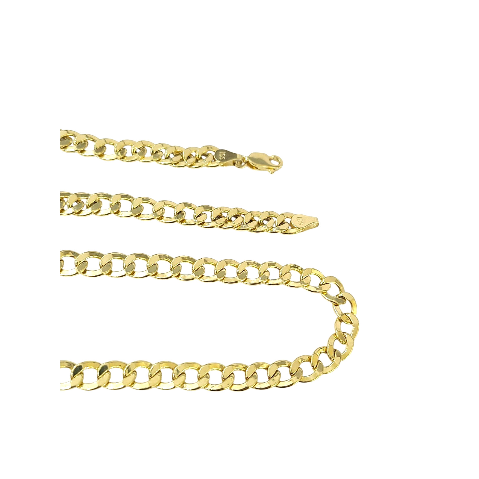 Real 14k Yellow Gold Cuban Curb Link Chain Necklace 7mm 24 Inch Men