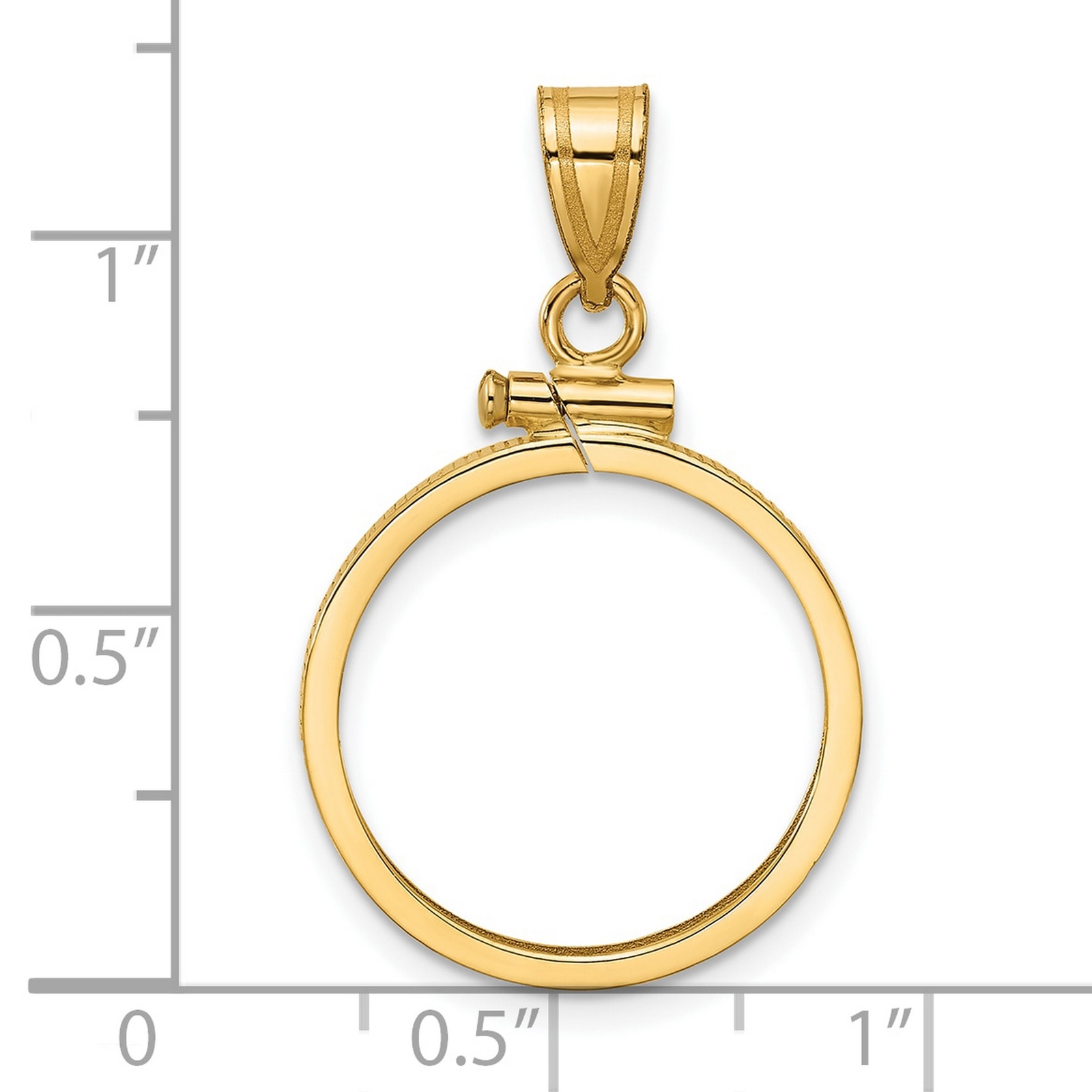 1840-1907 US $2.50 Liberty Quarter Eagle Screw Top Reeded Coin Bezel in 14k Gold