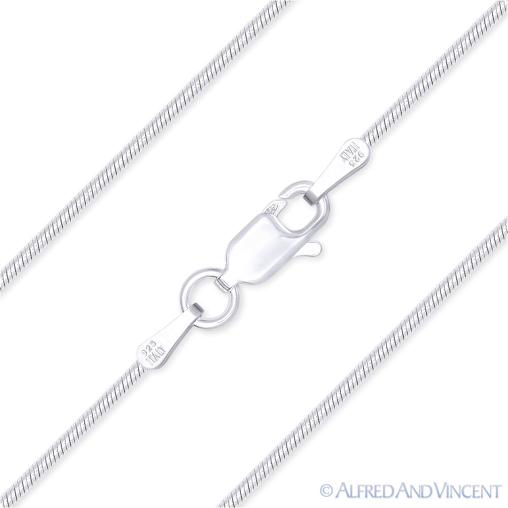 Italy .925 Sterling Silver 1mm Thin Gauge 025 Snake Link Italian Chain Necklace