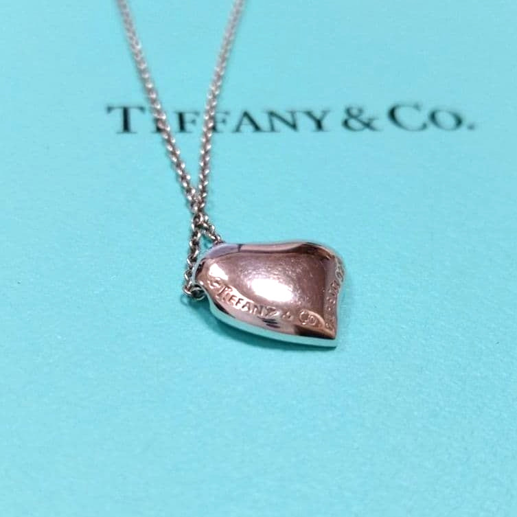 Tiffany & Co. Elsa Peretti Full Heart Pendant Necklace Silver 925 No Box Used